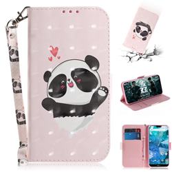 Heart Cat 3D Painted Leather Wallet Phone Case for Nokia 7.1