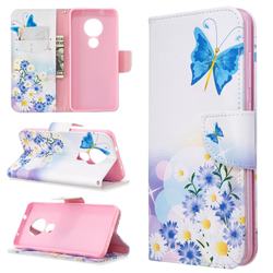 Butterflies Flowers Leather Wallet Case for Nokia 7.2