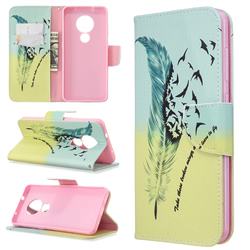 Feather Bird Leather Wallet Case for Nokia 7.2