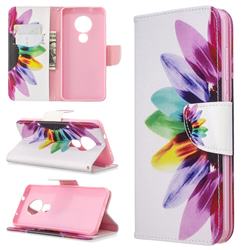 Seven-color Flowers Leather Wallet Case for Nokia 7.2