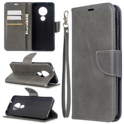 Classic Sheepskin PU Leather Phone Wallet Case for Nokia 7.2 - Gray