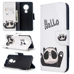 Hello Panda Leather Wallet Case for Nokia 7.2