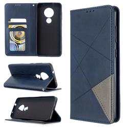 Prismatic Slim Magnetic Sucking Stitching Wallet Flip Cover for Nokia 7.2 - Blue