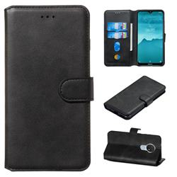 Retro Calf Matte Leather Wallet Phone Case for Nokia 7.2 - Black