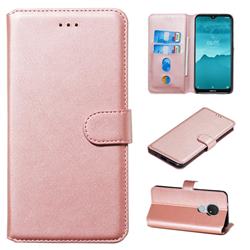 Retro Calf Matte Leather Wallet Phone Case for Nokia 7.2 - Pink