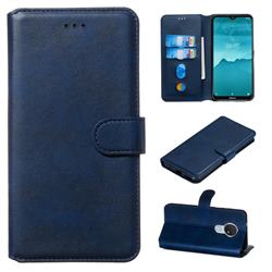Retro Calf Matte Leather Wallet Phone Case for Nokia 7.2 - Blue