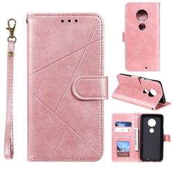 Embossing Geometric Leather Wallet Case for Nokia 7.2 - Rose Gold