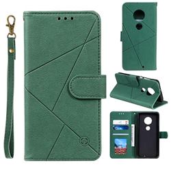Embossing Geometric Leather Wallet Case for Nokia 7.2 - Green
