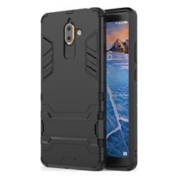 Armor Premium Tactical Grip Kickstand Shockproof Dual Layer Rugged Hard Cover for Nokia 7 Plus - Black
