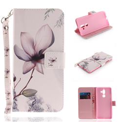 Magnolia Flower Hand Strap Leather Wallet Case for Nokia 7 Plus