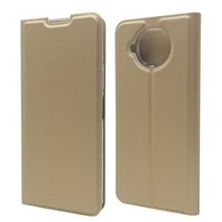 Ultra Slim Card Magnetic Automatic Suction Leather Wallet Case for Nokia 8.3 - Champagne