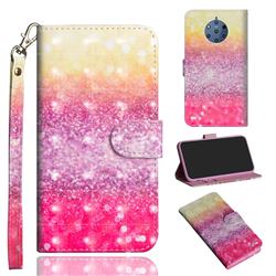 Gradient Rainbow 3D Painted Leather Wallet Case for Nokia 9 PureView