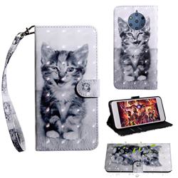 Smiley Cat 3D Painted Leather Wallet Case for Nokia 9 PureView