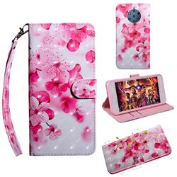 Peach Blossom 3D Painted Leather Wallet Case for Nokia 9 PureView