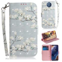 Magnolia Flower 3D Painted Leather Wallet Phone Case for Nokia 9 PureView