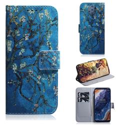 Apricot Tree PU Leather Wallet Case for Nokia 9 PureView