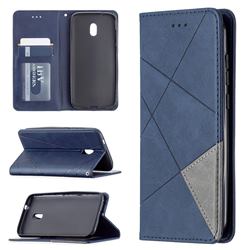 Prismatic Slim Magnetic Sucking Stitching Wallet Flip Cover for Nokia C1 Plus - Blue