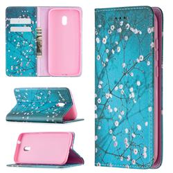 Plum Blossom Slim Magnetic Attraction Wallet Flip Cover for Nokia C1 Plus