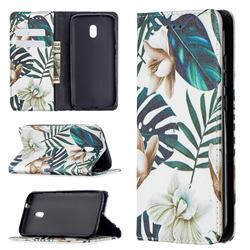 Flower Leaf Slim Magnetic Attraction Wallet Flip Cover for Nokia C1 Plus