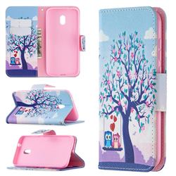 Tree and Owls Leather Wallet Case for Nokia C1 Plus