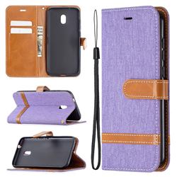 Jeans Cowboy Denim Leather Wallet Case for Nokia C1 Plus - Purple