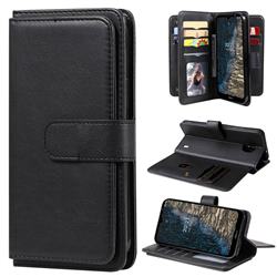 Multi-function Ten Card Slots and Photo Frame PU Leather Wallet Phone Case Cover for Nokia C20 - Black