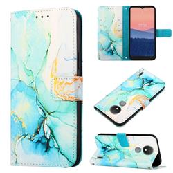 Green Illusion Marble Leather Wallet Protective Case for Nokia C21