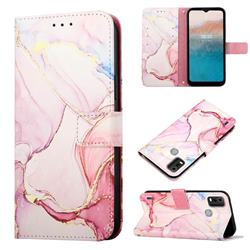Rose Gold Marble Leather Wallet Protective Case for Nokia C21 Plus