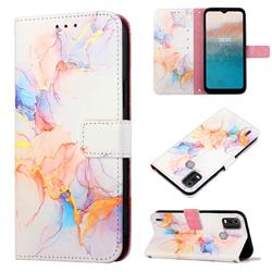 Galaxy Dream Marble Leather Wallet Protective Case for Nokia C21 Plus