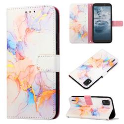 Galaxy Dream Marble Leather Wallet Protective Case for Nokia C2 2nd Edition
