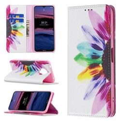 Sun Flower Slim Magnetic Attraction Wallet Flip Cover for Nokia G20