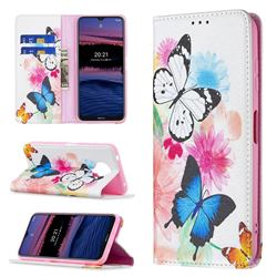 Flying Butterflies Slim Magnetic Attraction Wallet Flip Cover for Nokia G20