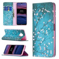 Plum Blossom Slim Magnetic Attraction Wallet Flip Cover for Nokia G20