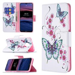 Peach Butterflies Leather Wallet Case for Nokia G20