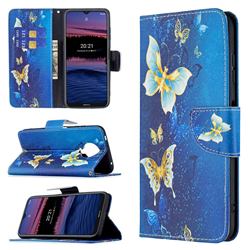 Golden Butterflies Leather Wallet Case for Nokia G20
