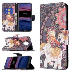 Totem Flower Elephant Leather Wallet Case for Nokia G20