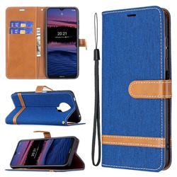 Jeans Cowboy Denim Leather Wallet Case for Nokia G20 - Sapphire