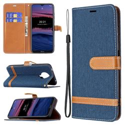 Jeans Cowboy Denim Leather Wallet Case for Nokia G20 - Dark Blue
