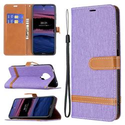 Jeans Cowboy Denim Leather Wallet Case for Nokia G20 - Purple