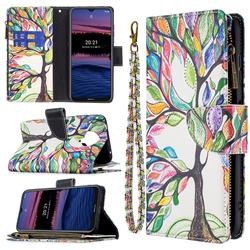 The Tree of Life Binfen Color BF03 Retro Zipper Leather Wallet Phone Case for Nokia G20