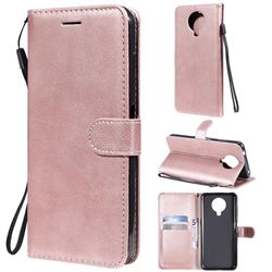 Retro Greek Classic Smooth PU Leather Wallet Phone Case for Nokia G20 - Rose Gold