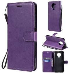 Retro Greek Classic Smooth PU Leather Wallet Phone Case for Nokia G20 - Purple