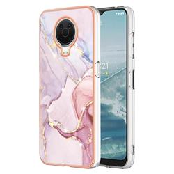 Rose Gold Dancing Electroplated Gold Frame 2.0 Thickness Plating Marble IMD Soft Back Cover for Nokia G20