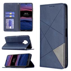 Prismatic Slim Magnetic Sucking Stitching Wallet Flip Cover for Nokia G20 - Blue