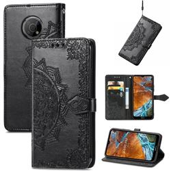Embossing Imprint Mandala Flower Leather Wallet Case for Nokia G300 - Black