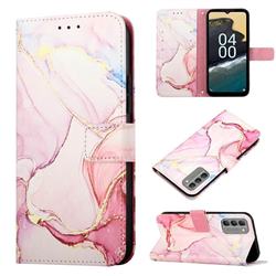 Rose Gold Marble Leather Wallet Protective Case for Nokia G400
