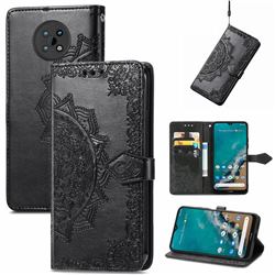 Embossing Imprint Mandala Flower Leather Wallet Case for Nokia G50 - Black