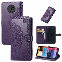 Embossing Imprint Mandala Flower Leather Wallet Case for Nokia G50 - Purple