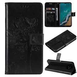 Embossing Butterfly Tree Leather Wallet Case for Nokia G50 - Black