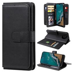 Multi-function Ten Card Slots and Photo Frame PU Leather Wallet Phone Case Cover for Nokia G50 - Black